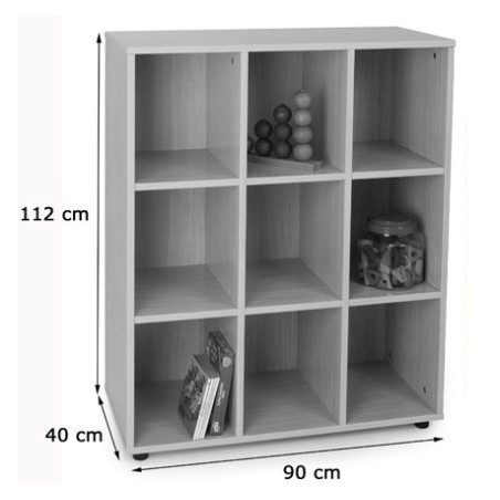 5933-MUEBLE INTERMEDIO 9 CASILLAS HAYA MOBEDUC 600807HP18