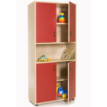 5948-MUEBLE ALTO ARMARIO 4 PUERTAS Y HUECO CENTRAL HAYA MOBEDUC 600407HPS18