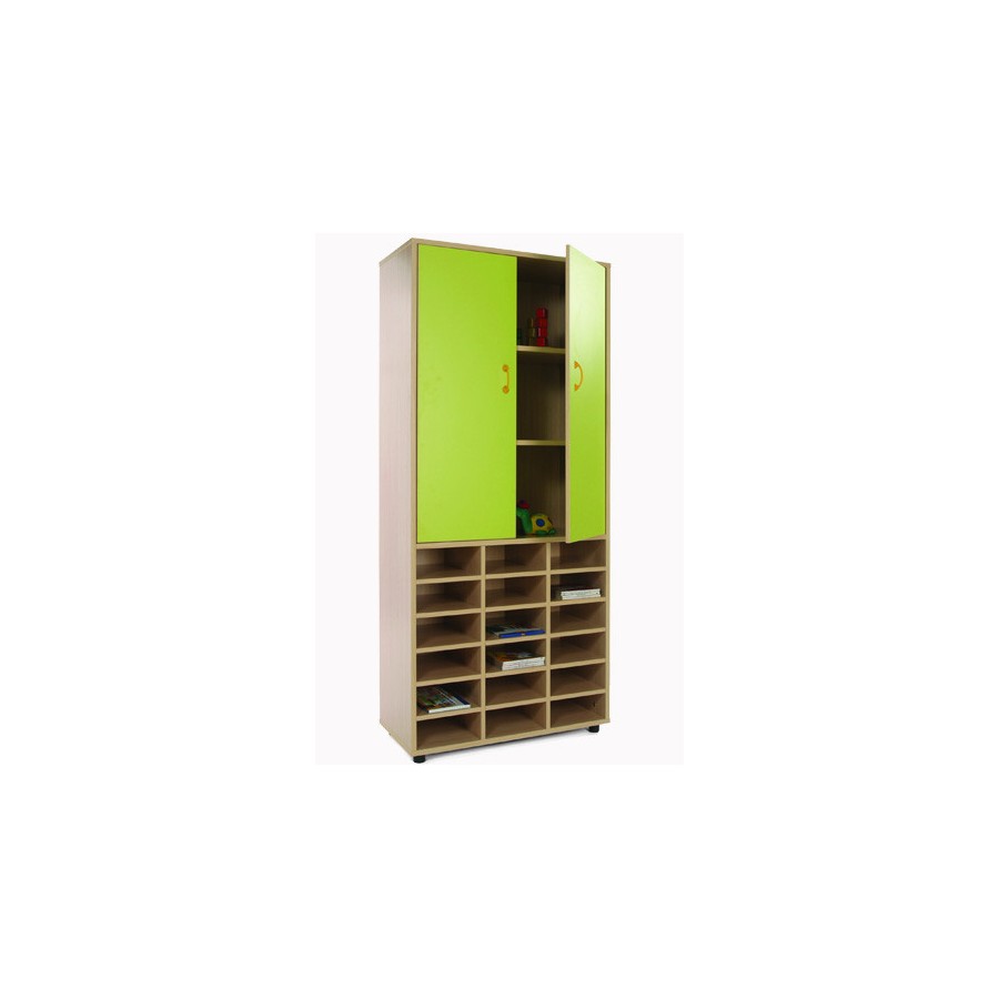 5954-MUEBLE ALTO CASILLERO Y ARMARIO HAYA MOBEDUC 600406HPS18