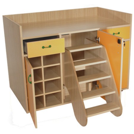 5976-MUEBLE CAMBIADOR CON ESCALERA GIRATORIA (3 PUERTAS) HAYA MOBEDUC 600709HPS18