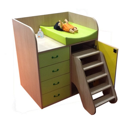 5978-MUEBLE CAMBIADOR CON ESCALERA GIRATORIA Y CAJONES HAYA MOBEDUC 600716HPS18