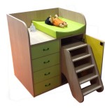 5978-MUEBLE CAMBIADOR CON ESCALERA GIRATORIA Y CAJONES HAYA MOBEDUC 600716HPS18