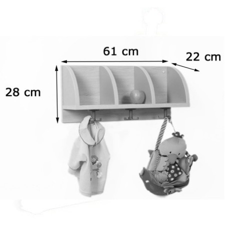 6009-PERCHERO QUESITOS 3 CASILLAS LAT MEDIA LUNA HAYA MOBEDUC 600618AH18