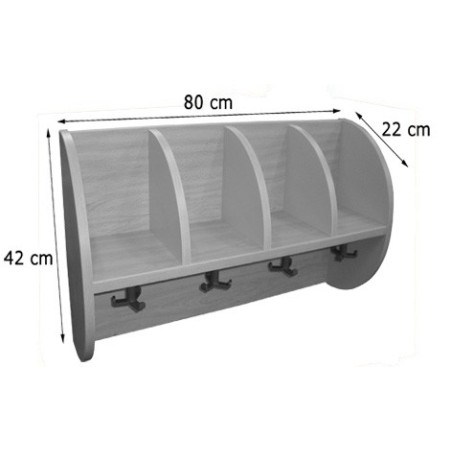 6017-MUEBLE PERCHERO "QUESITOS" 4 CASILLAS 800 HAYA MOBEDUC 600619H19