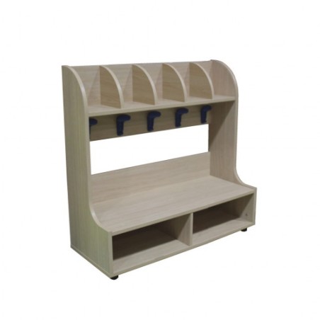 6076-BANCO ZAPATERO PERCHERO 5 CASILLAS HAYA MOBEDUC 600647HP18