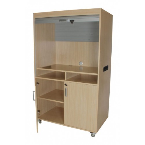 6138-MUEBLE TELEVISION Y VIDEO ALTO CON PERSIANA HAYA MOBEDUC 600911HRC18