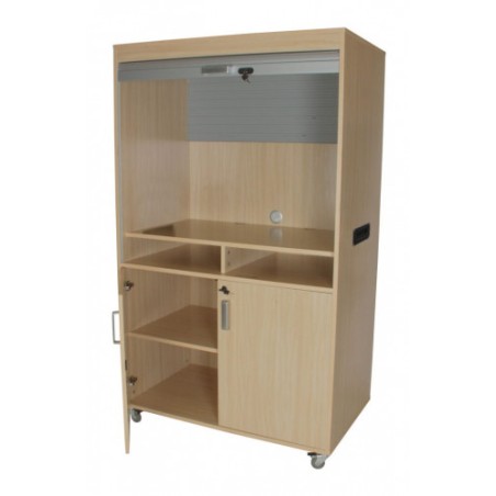 6138-MUEBLE TELEVISION Y VIDEO ALTO CON PERSIANA HAYA MOBEDUC 600911HRC18