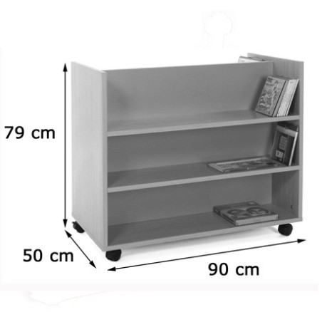 6153-CARRO LIBRERIA DOBLE FRONTAL HAYA MOBEDUC 600903HR18