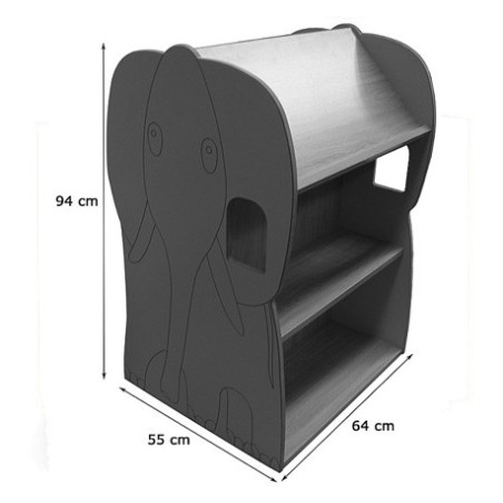 6163-MUEBLE BIBLIOTECA ELEFANTE HAYA MOBEDUC 602114HP18