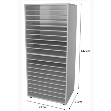 6209-MUEBLE ARCHIVADOR DE CARTULINAS DOBLE HAYA MOBEDUC 602208HP18