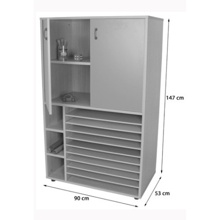 6215-MUEBLE CARTULINERO Y ARMARIO (ANCHO 90 CM) HAYA MOBEDUC 602211HPS18