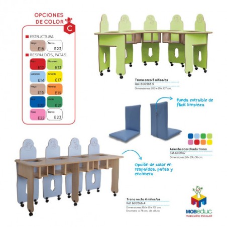 6352-TRONA RECTA 4 NINOS/ AS HAYA MOBEDUC 600568H196