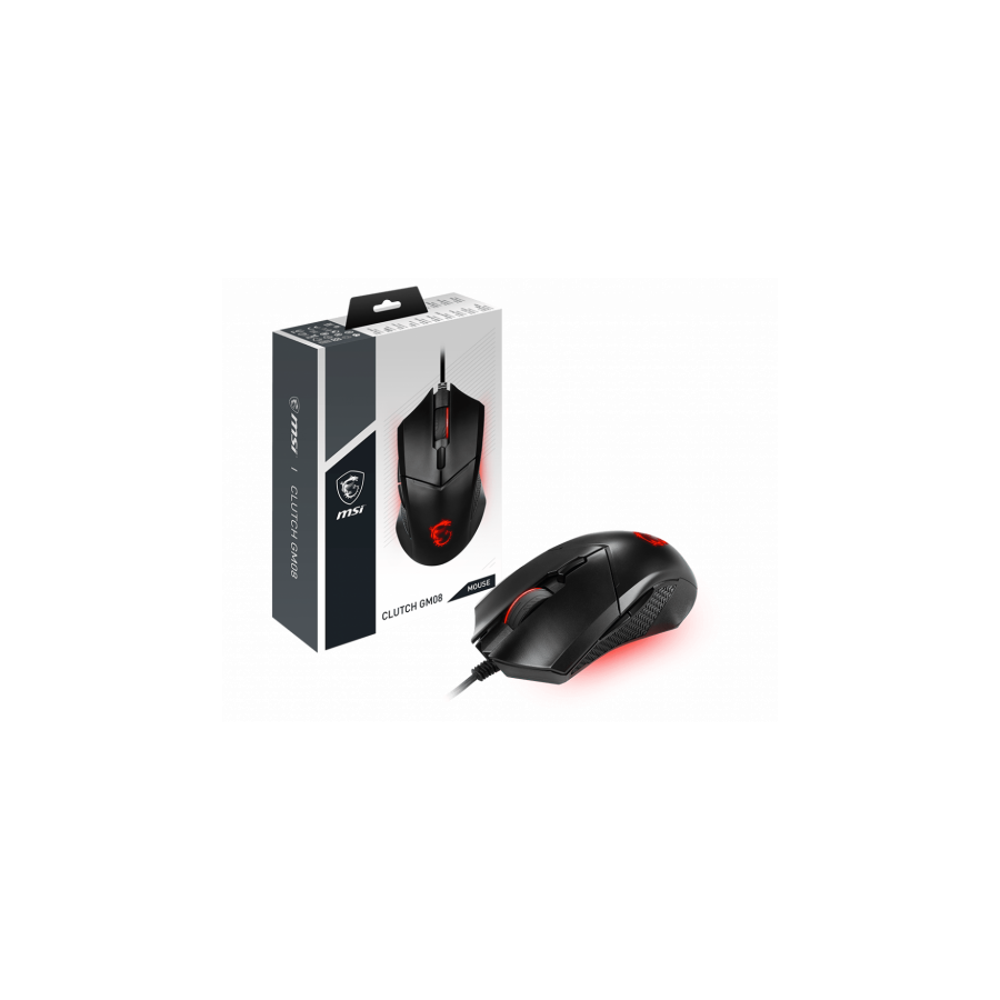 6557-MSI Clutch GM08 raton Ambidextro USB tipo A Optico 4200 DPI