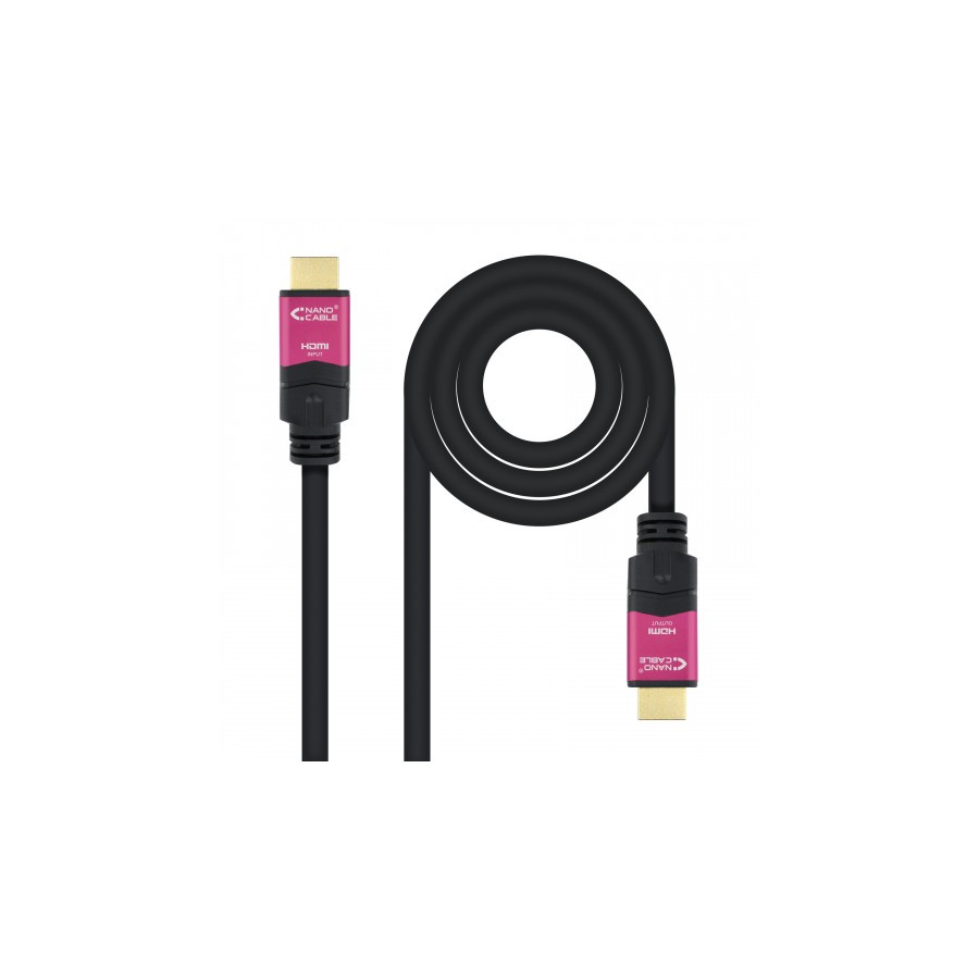 6559-Nanocable 10.15.3715 cable HDMI 15 m HDMI tipo A (Estandar) Negro, Rosa