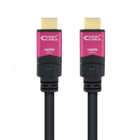 6560-Nanocable 10.15.3715 cable HDMI 15 m HDMI tipo A (Estandar) Negro, Rosa