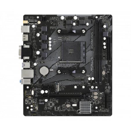 6612-PLACA ASROCK A520M-HVS,AMD,AM4,A520,2DDR4,64,VGA+HDMI,4SATA3,1M.2,4USB2.0,2USB3.2,USB-C,1GB,MATX