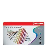 672-ESTUCHE DE METAL 12 LAPICES PUNTA 2,8MM. AQUACOLOR SURTIDOS STABILO 1612-5