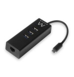 6724-Ewent EW1141 hub de interfaz USB 3.2 Gen 1 (3.1 Gen 1) Type-C 5000 Mbit/s Negro