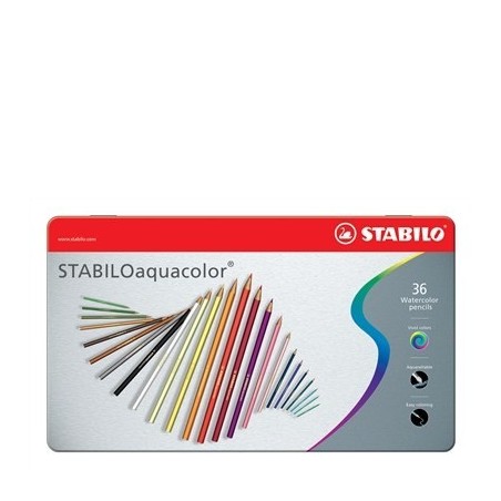674-ESTUCHE DE METAL 36 LAPICES PUNTA 2,8MM. AQUACOLOR SURTIDOS STABILO 1636-5