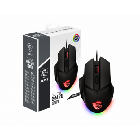 6831-MSI Clutch GM20 Elite raton mano derecha USB tipo A Optico 6400 DPI