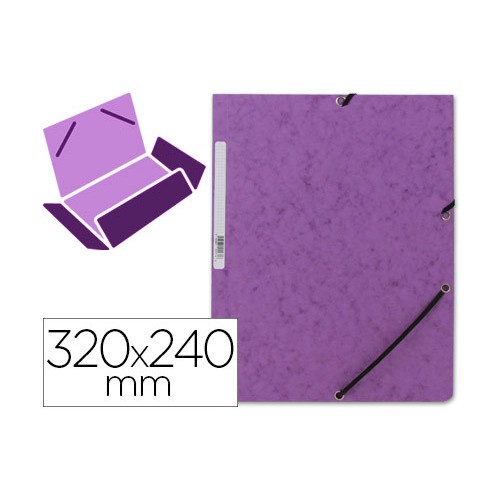 6886-CARPETA CARTON SIMIL PRESPAN 500 GR./M2. FOLIO GOMA SOLAPA VIOLETA MARIOLA 1525VI