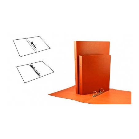 6903-CARPETA ANILLAS REDONDAS CARTON GOFRADO FOLIO NATURAL 2-A-25 MM. No 12 CUERO REDONDA  MARIOLA 5182N