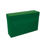6918-CAJA TRANSFERENCIA A4 CARTON FORRADO EN GELTEX (35X25,5X 11 CM) VERDE MARIOLA 1675VE
