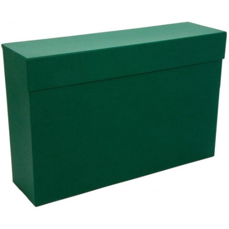 6921-CAJA TRANSFERENCIA FOLIO CARTON FORRADO EN GELTEX (39X25,5 X11 CM) VERDE MARIOLA 1685VE