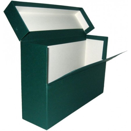 6922-CAJA TRANSFERENCIA FOLIO CARTON FORRADO EN GELTEX (39X25,5 X11 CM) VERDE MARIOLA 1685VE