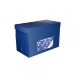 6923-CAJA TRANSFERENCIA FOLIO DOBLE LOMO CARTON FORRADO EN GELTEX (39X25,5X20 CM) AZUL MARIOLA 1689AZ