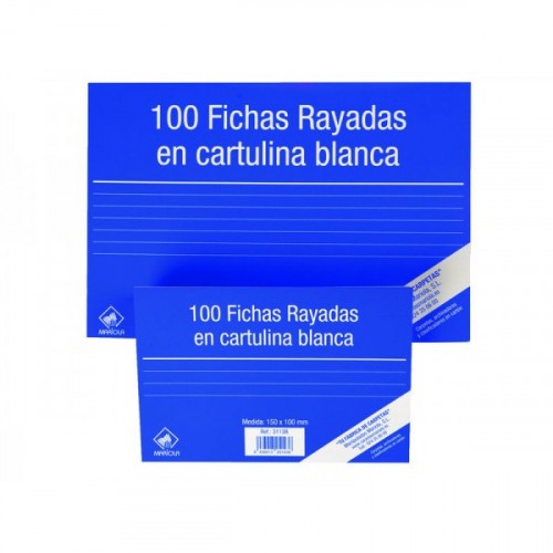 6938-100 FICHAS DE CARTULINA RAYADA (95X65 MM) N.o 1 MARIOLA 3111R