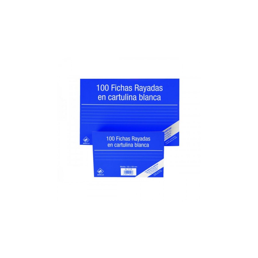 6938-100 FICHAS DE CARTULINA RAYADA (95X65 MM) N.o 1 MARIOLA 3111R