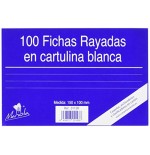 6940-100 FICHAS DE CARTULINA RAYADA  (150X100 MM) N.o 3 MARIOLA 3113R