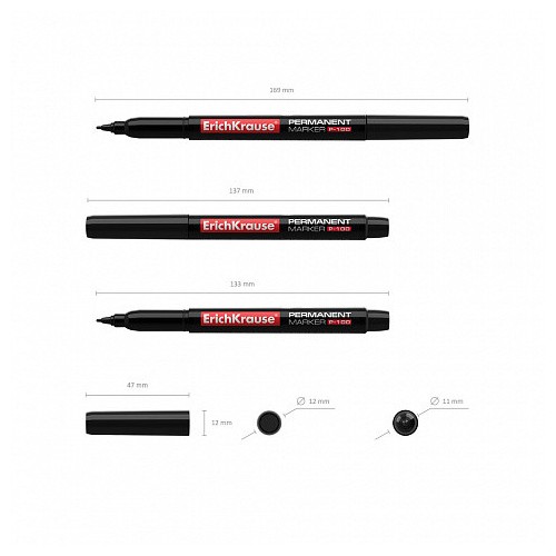 7007-MARCADOR PERMANENTE P-100, COLOR: NEGRO ERICH KRAUSE 12841