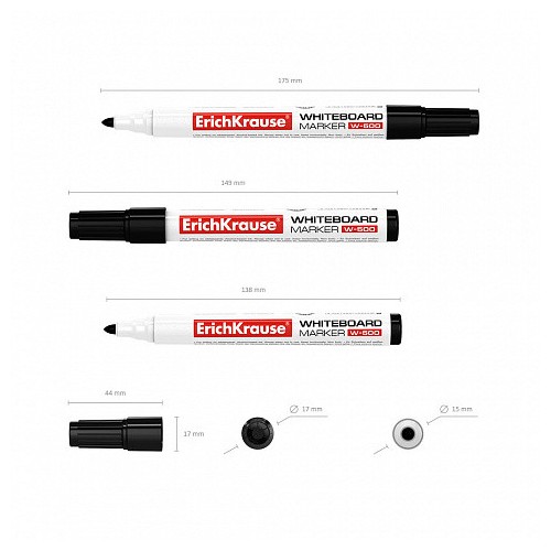 7008-MARCADOR PIZARRA BLANCA W-500, COLOR: NEGRO ERICH KRAUSE 12845