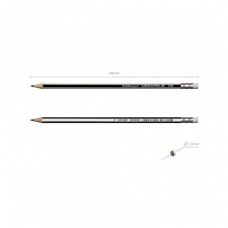7011-LAPIZ DE GRAFITO HEXAGONAL CON GOMA DE BORRAR MEGAPOLIS HB ERICH KRAUSE 32860