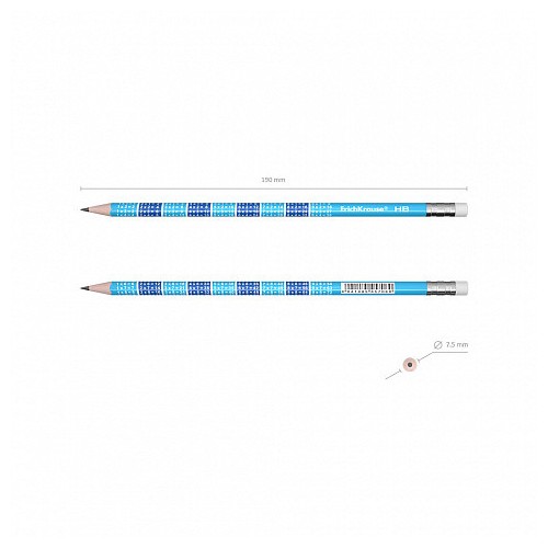 7024-LAPIZ DE GRAFITO DE SECCION REDONDA CON GOMA DE BORRAR 2X2 HB ERICH KRAUSE 45619