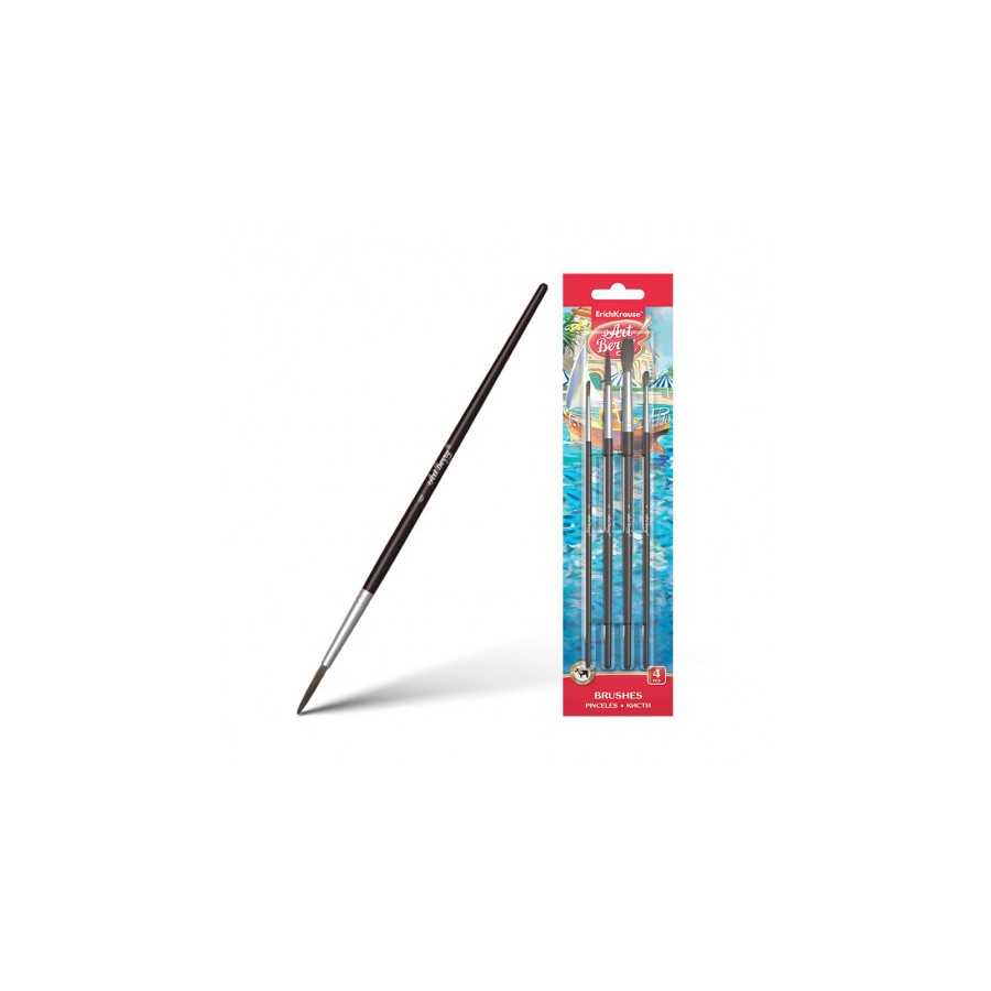 7075-SET PINCELES PARA ACUARELAS Y TEMPERAS, PELO DE CABALLO, 4 UDS. ARTBERRY 36123