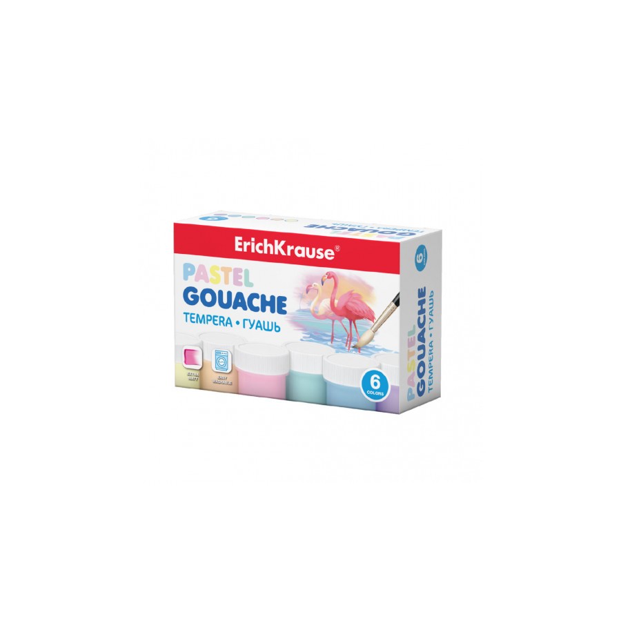 7077-CAJA GOUACHE PASTEL 6 COLORS BY 20ML ERICH KRAUSE 50540