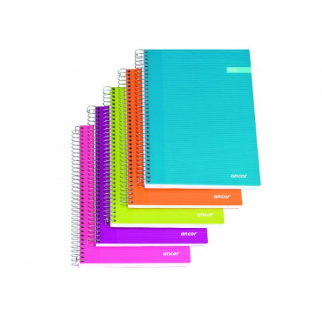 7087-CUADERNO TAPA FORRADA A5 CUADROS 5X5 120 HOJAS 70G SURTIDO MODA CLASSIC STRIPES ANCOR 040098