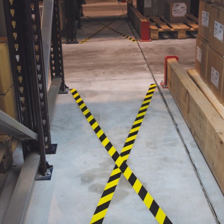 7106-CINTA ADHESIVA SUELO AMARILLO-NEGRO, 33 METROS X 5 CM TARIFOLD 197747