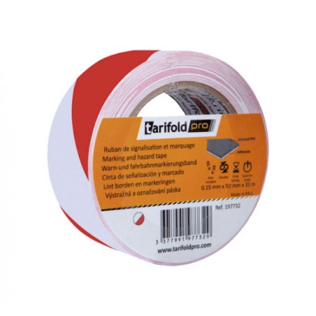 7107-CINTA ADHESIVA SUELO BLANCO-ROJO, 33 METROS X 5 CM TARIFOLD 197732