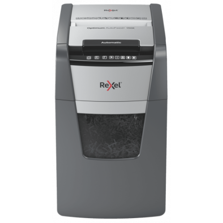 7180-Rexel Optimum AutoFeed+ 150X A triturador de papel Corte cruzado 55 dB 22 cm Negro, Gris