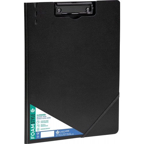 7244-CARPETA C/PINZA A4 POLIPROPILENO RIGIDO FOAM STLYE NEGRO CARCHIVO 63040106