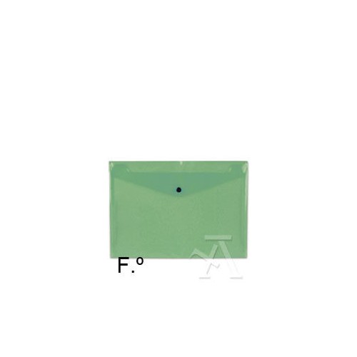 7262-SOBRE POLIPROPILENO FOLIO SOLAPA C/BROCHE PLASTICO VERDE CARCHIVO 342K15