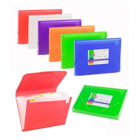 7266-ACORDEON POLIPROPILENO TRASLUCIDO FOLIO 13 DEPARTAMENTOS GOMA VERDE CARCHIVO 1913KF51