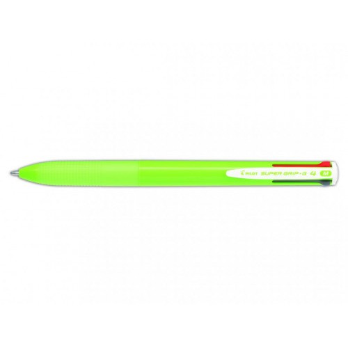 7316-BOLIGRAFO SUPERGRIP G - 4 COLORES - CUERPO COLOR- VERDE LIMA PILOT BPKGG-35M-LG