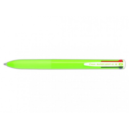 7316-BOLIGRAFO SUPERGRIP G - 4 COLORES - CUERPO COLOR- VERDE LIMA PILOT BPKGG-35M-LG