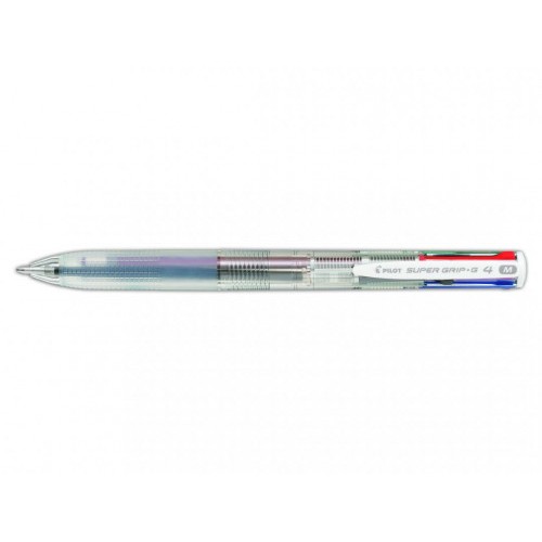7318-BOLIGRAFO SUPERGRIP G - 4 COLORES - CUERPO COLOR TRANSPARENTE PILOT BPKGG-35M-NC