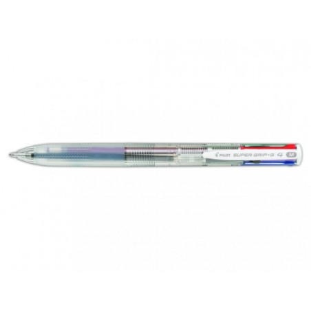 7318-BOLIGRAFO SUPERGRIP G - 4 COLORES - CUERPO COLOR TRANSPARENTE PILOT BPKGG-35M-NC